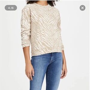 Mother - The Hugger Painted Sweatshirt / Pullover / Size XS / Zebra Print